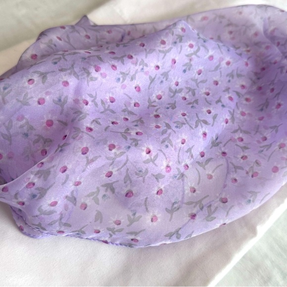 🧣 Vintage Stylish Garbo Purple Square Scarf 20" x 20" - Picture 2 of 11